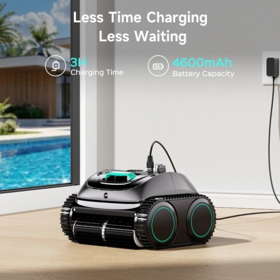wybot C1 Gri 21.6V 4600mAh 65W 2.5sa Akülü Havuz Temizleme Robotu wybot C1 Gri 21.6V 4600mAh 65W 2.5sa Akülü Havuz Temizleme Robotu