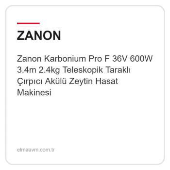 Zanon Karbonium Pro F 36V 600W 3.4m 2.4kg Teleskopik Taraklı Çırpıcı Akülü Zeytin Hasat Makinesi