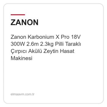 Zanon Karbonium X Pro 18V 300W 2.6m 2.3kg Pilli Taraklı Çırpıcı Akülü Zeytin Hasat Makinesi