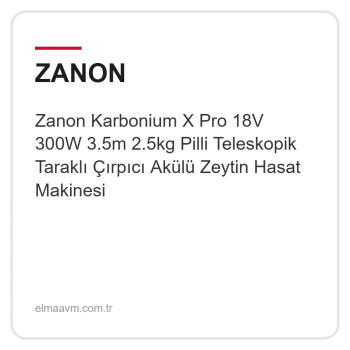 Zanon Karbonium X Pro 18V 300W 3.5m 2.5kg Pilli Teleskopik Taraklı Çırpıcı Akülü Zeytin Hasat Makinesi