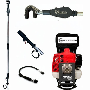 omax power 900 63cc Motorlu 2T Sırt Tipi Kancalı Dal Sarsıcı Benzinli Zeytin Hasat Makinesi