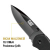 CAT DA980008 Kemer Askı Kancalı Katlanabilir 16CM Paslanmaz Çelik Siyah Kamp Çakısı Bıçağı
