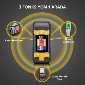 CAT DA980621 3.7Volt Li-Po 3’ü 1 Arada 40M Lazer Metre +Hizalama +Metal/Ahşap/Voltaj Dedektörü CAT DA980621 3.7Volt Li-Po 3’ü 1 Arada 40M Lazer Metre +Hizalama +Metal/Ahşap/Voltaj Dedektörü