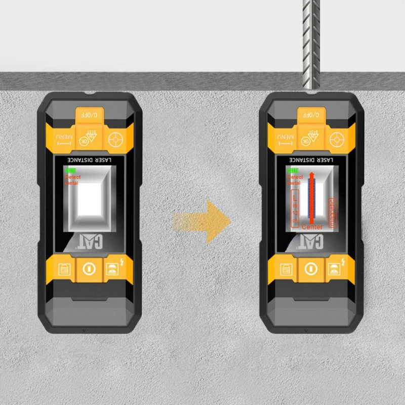 CAT DA980621 3.7Volt Li-Po 3’ü 1 Arada 40M Lazer Metre +Hizalama +Metal/Ahşap/Voltaj Dedektörü