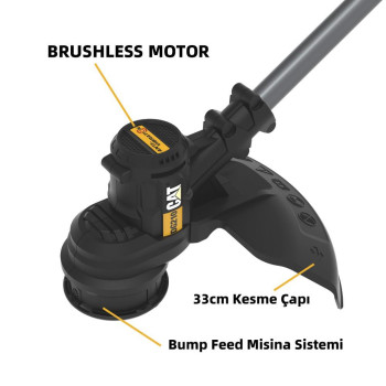 CAT DG210 18Volt 4.0Ah. Li-ion 33cm Tek Akülü Profesyonel Misinalı Çim ve Kenar Kesme CAT DG210 18Volt 4.0Ah. Li-ion 33cm Tek Akülü Profesyonel Misinalı Çim ve Kenar Kesme