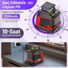 KOBB KBL30P 3.7V Li-ion Yatay 360° ve Dikey Otomatik Hizalamalı Mor Işık Profesyonel Çizgi Lazer