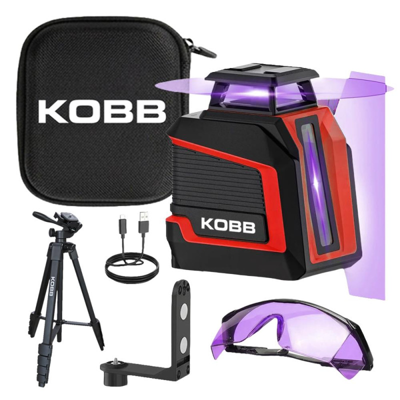 KOBB KBL30P 3.7V Li-ion Yatay 360° ve Dikey Otomatik Hizalamalı Mor Işık Profesyonel Lazer+Tripod KOBB KBL30P 3.7V Li-ion Yatay 360° ve Dikey Otomatik Hizalamalı Mor Işık Profesyonel Lazer+Tripod
