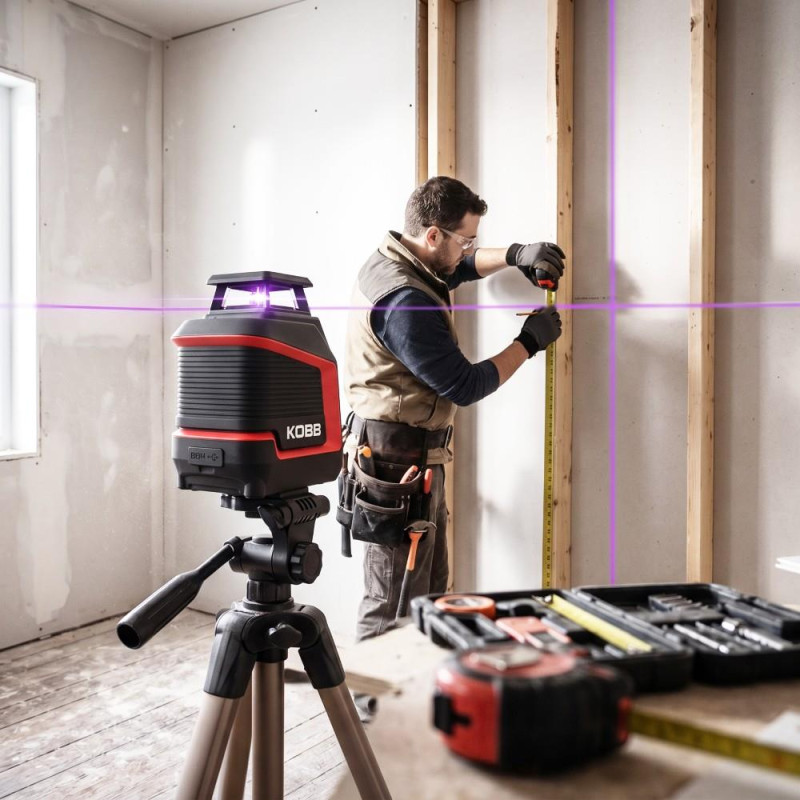 KOBB KBL30P 3.7V Li-ion Yatay 360° ve Dikey Otomatik Hizalamalı Mor Işık Profesyonel Lazer+Tripod KOBB KBL30P 3.7V Li-ion Yatay 360° ve Dikey Otomatik Hizalamalı Mor Işık Profesyonel Lazer+Tripod