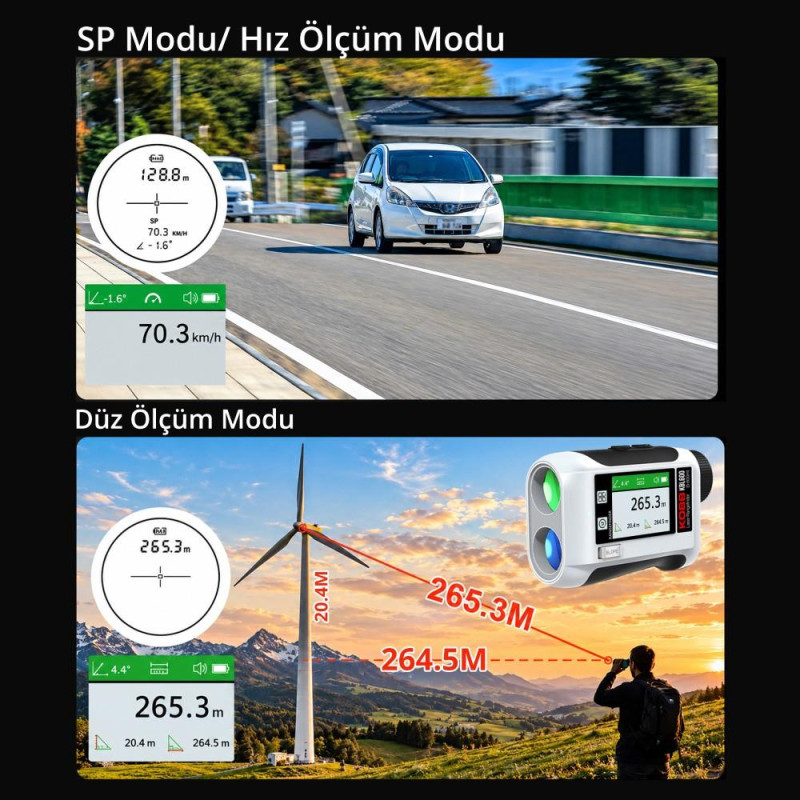 KOBB KBL600 600Mt 3.7V Li-ion LCD Ekran Şarjlı Profesyonel Optik Dürbünlü Golf Lazer Metre KOBB KBL600 600Mt 3.7V Li-ion LCD Ekran Şarjlı Profesyonel Optik Dürbünlü Golf Lazer Metre