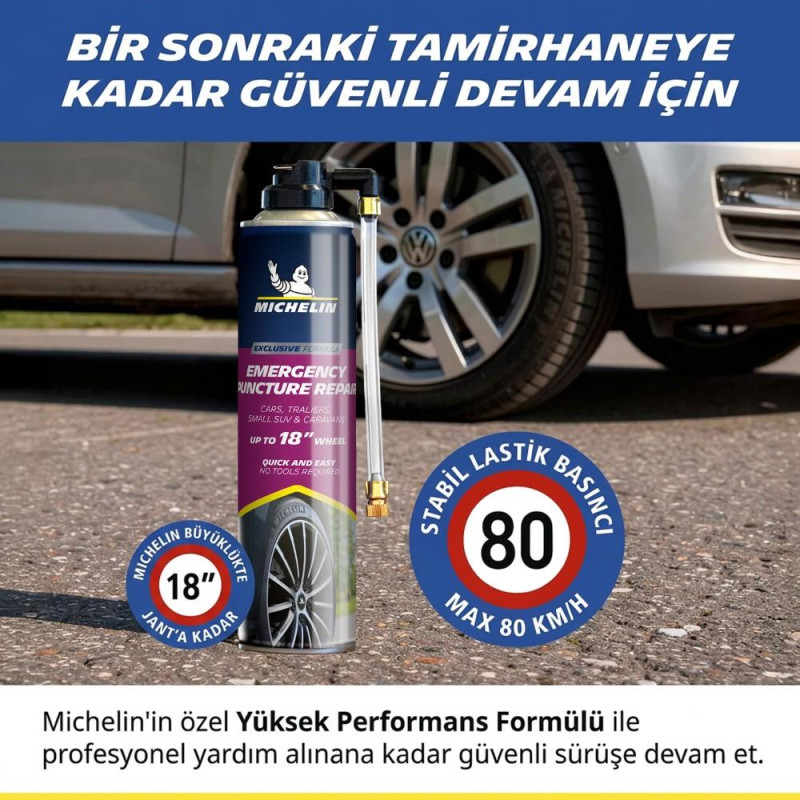 Michelin MC32699 500ml Acil Lastik Tamir Spreyi/Köpüğü Michelin MC32699 500ml Acil Lastik Tamir Spreyi/Köpüğü