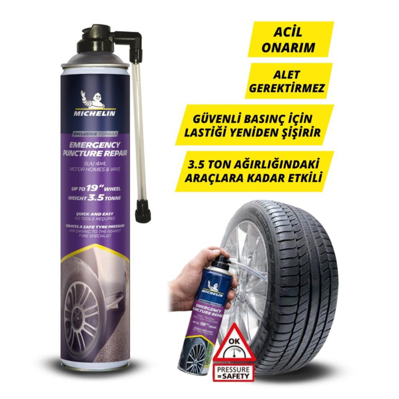Michelin MC35133 750ml XL Acil Lastik Tamir Spreyi/Köpüğü Michelin MC35133 750ml XL Acil Lastik Tamir Spreyi/Köpüğü