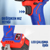 WORKPRO WP390022 20Volt 2.0Ah Li-ion 65Nm. Çift Akülü Kömürsüz Profesyonel Şarjlı Matkap