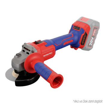 WORKPRO WP392003 20Volt 115mm Şarjlı Kömürsüz Devir Ayarlı Profesyonel Avuç Taşlama (Aküsüz)