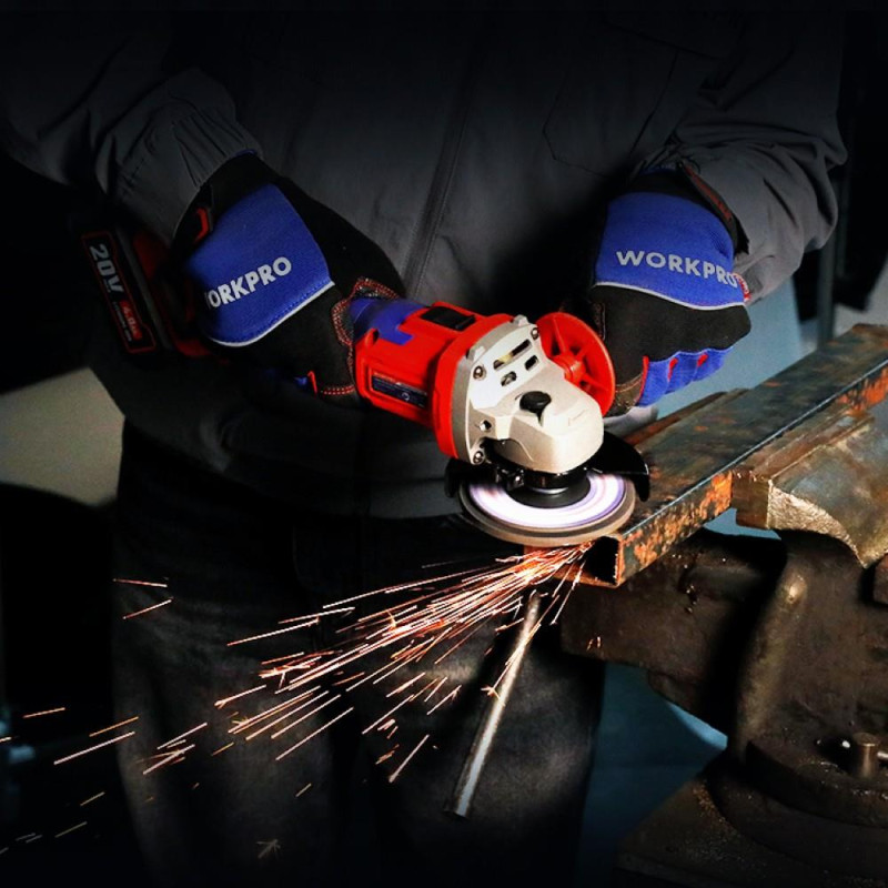 WORKPRO WP392003 20Volt 115mm Şarjlı Kömürsüz Devir Ayarlı Profesyonel Avuç Taşlama (Aküsüz)