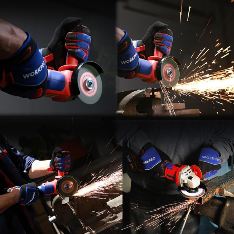 WORKPRO WP392003 20Volt 115mm Şarjlı Kömürsüz Devir Ayarlı Profesyonel Avuç Taşlama (Aküsüz)