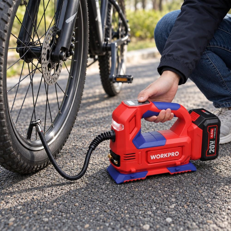 WORKPRO WP394010 20V/12Volt 150 PSI Ayarlanabilir Dijital Basınç Göstergeli Hava Pompası (Aküsüz)