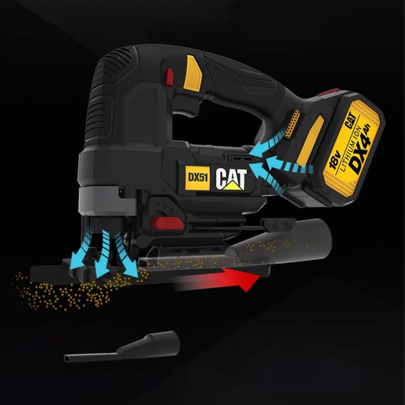 CAT DX51 18Volt/4.0Ah Li ion Tek Akülü Profesyonel Kömürsüz Dekupaj Testere