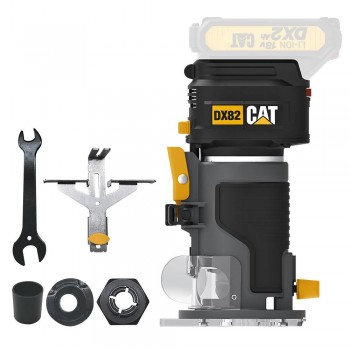 CAT DX82B 18Volt Şarjlı Kömürsüz 6mm Devir Ayarlı Profesyonel Avuç İçi El Frezesi Formika Tıraşlama (Akü Dahil Değildir)