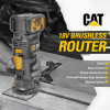 CAT DX82B 18Volt Şarjlı Kömürsüz 6mm Devir Ayarlı Profesyonel Avuç İçi El Frezesi Formika Tıraşlama (Akü Dahil Değildir)