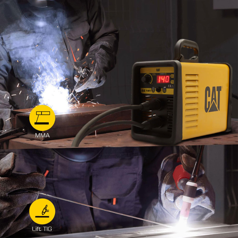 CAT DZ141T 140 Amper TIG LIFT/MMA Çanta Tipi Profesyonel Dijital İnvertör Kaynak Makinesi + CAT DX37 Avuç Taşlama