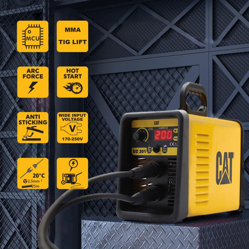 CAT DZ201T 200 Amper TIG LIFT/MMA Çanta Tipi Profesyonel Dijital İnvertör Kaynak Makinesi + CAT DX37 Avuç Taşlama CAT DZ201T 200 Amper TIG LIFT/MMA Çanta Tipi Profesyonel Dijital İnvertör Kaynak Makinesi + CAT DX37 Avuç Taşlama