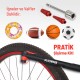 KOBB KB21 87 PSI Bisiklet Lastik Şişirme Taşınabilir Mini El Pompası + Bisiklet Montaj Aparatı