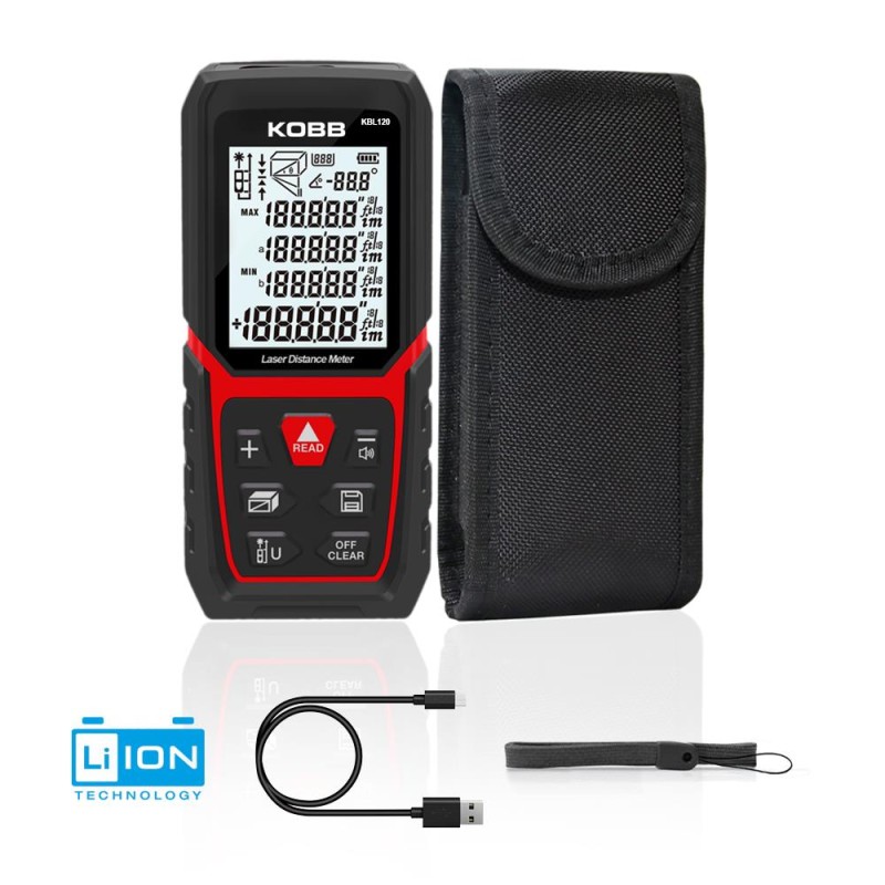 KOBB KBL120 120m Profesyonel Li-ion Şarjlı Lazer Metre KOBB KBL120 120m Profesyonel Li-ion Şarjlı Lazer Metre
