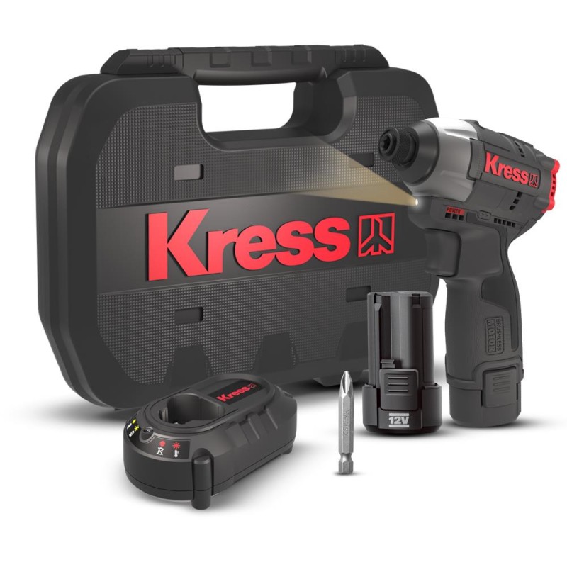 Kress KUB50.2 12Volt 2.0Ah Li-ion Çift Akülü 140Nm Kömürsüz Profesyonel Şarjlı Darbeli Tornavida Kress KUB50.2 12Volt 2.0Ah Li-ion Çift Akülü 140Nm Kömürsüz Profesyonel Şarjlı Darbeli Tornavida
