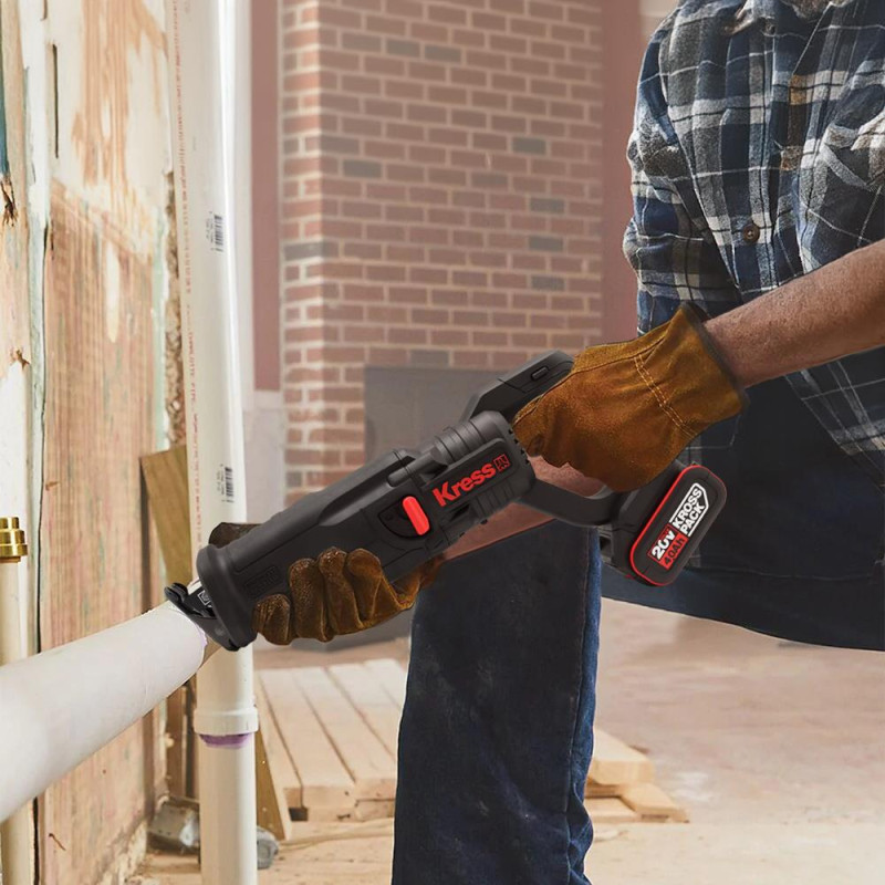 Kress KUE01 20Volt/4.0Ah Li ion Çift Akülü Kömürsüz Profesyonel Tilki Kuyruğu Testere