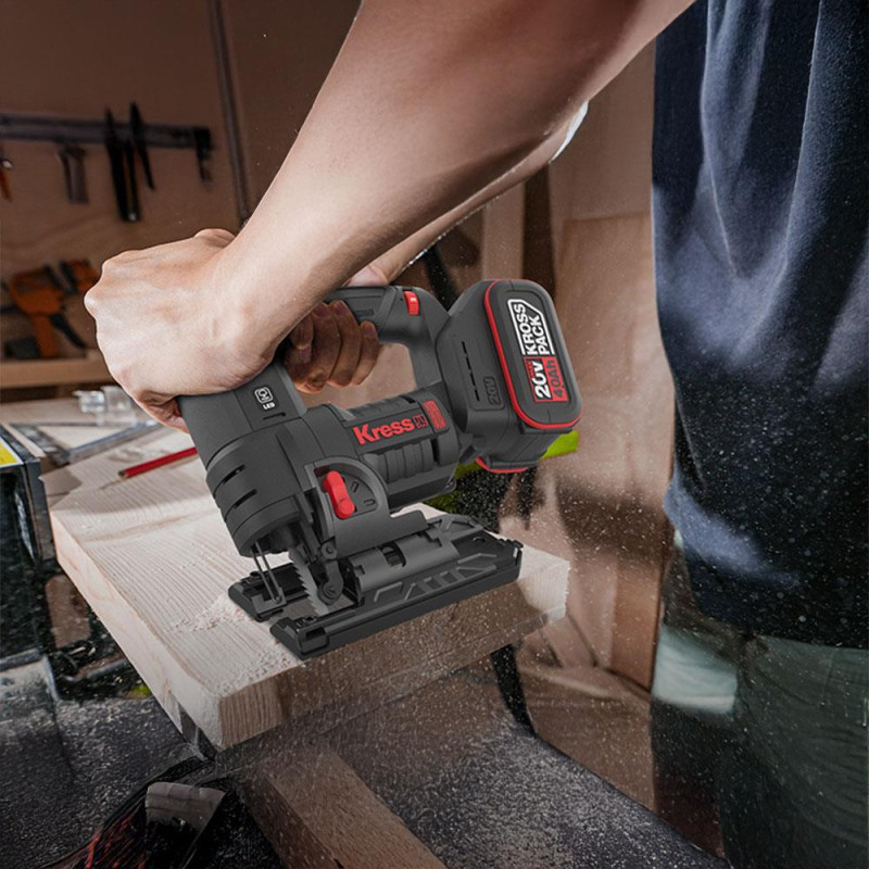 Kress KUE26 20Volt 4.0Ah Li ion Çift Akülü Profesyonel Kömürsüz Devir Ayarlı Şarjlı Dekupaj Testere