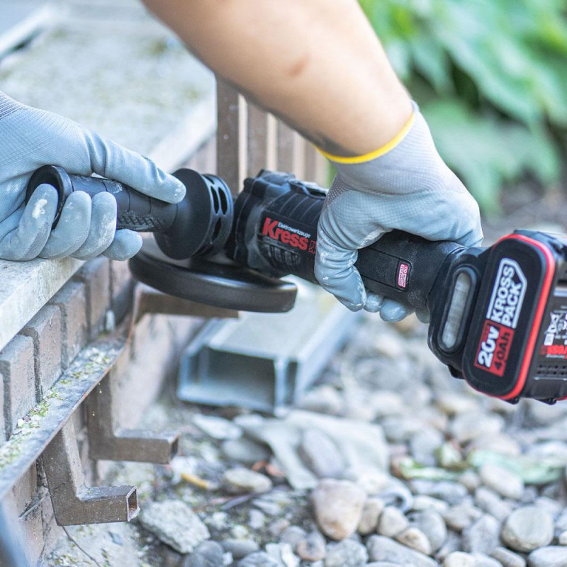 Kress KUH10.2 20Volt 4.0Ah. Li ion Çift Akülü 125mm Kömürsüz Profesyonel Şarjlı Devir Ayarlı Avuç Taşlama