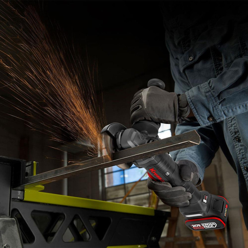 Kress KUH10.2 20Volt 4.0Ah. Li ion Çift Akülü 125mm Kömürsüz Profesyonel Şarjlı Devir Ayarlı Avuç Taşlama