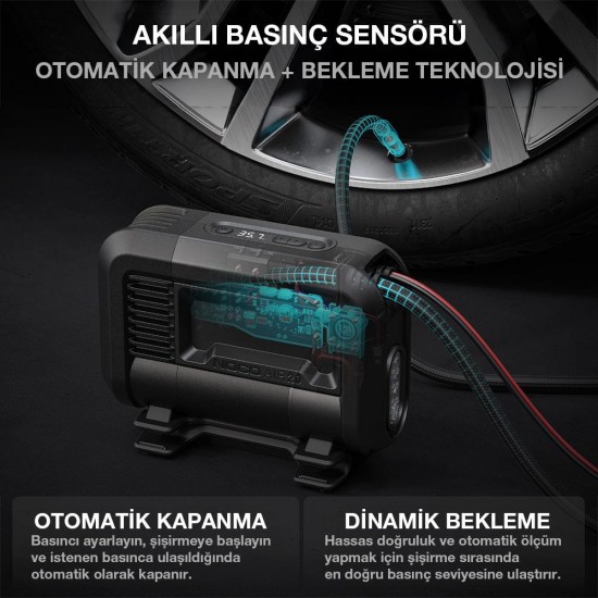 NOCO AIR20 12Volt Akü Bağlantı Maşalı 100 PSI Ayarlanabilir Dijital Basınç Göstergeli Profesyonel Lastik Şişirme Pompası NOCO AIR20 12Volt Akü Bağlantı Maşalı 100 PSI Ayarlanabilir Dijital Basınç Göstergeli Profesyonel Lastik Şişirme Pompası