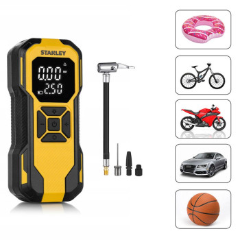 Stanley SXIF0101 12V / Şarjlı Li ion 150 PSI Dijital Göstergeli Akıllı Lastik Şişirme Pompası+Powerbank+SOS+Led Lamba