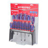WORKPRO WP200506 18 Parça Duvar Askı Aparatlı Profesyonel CR V Manyetik Tornavida Seti