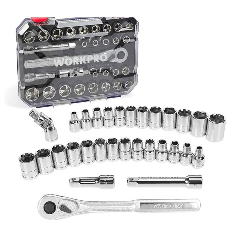 WORKPRO WP202525 30 Parça 1/2’’ CR V Metrik/İnç Profesyonel Lokma Takımı