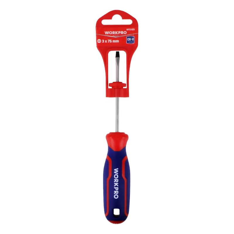 WORKPRO WP221013 3x75mm CR V Profesyonel Düz Tornavida