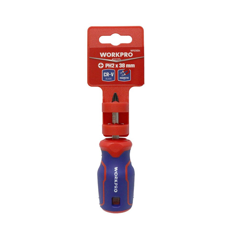 WORKPRO WP221034 PH2x38mm CR V Manyetik Profesyonel Yıldız Topaç Tornavida