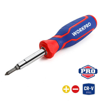WORKPRO WP221046 6 IN 1 Profesyonel Çok Fonksli ionlu Değişken Uçlu Tornavida Seti