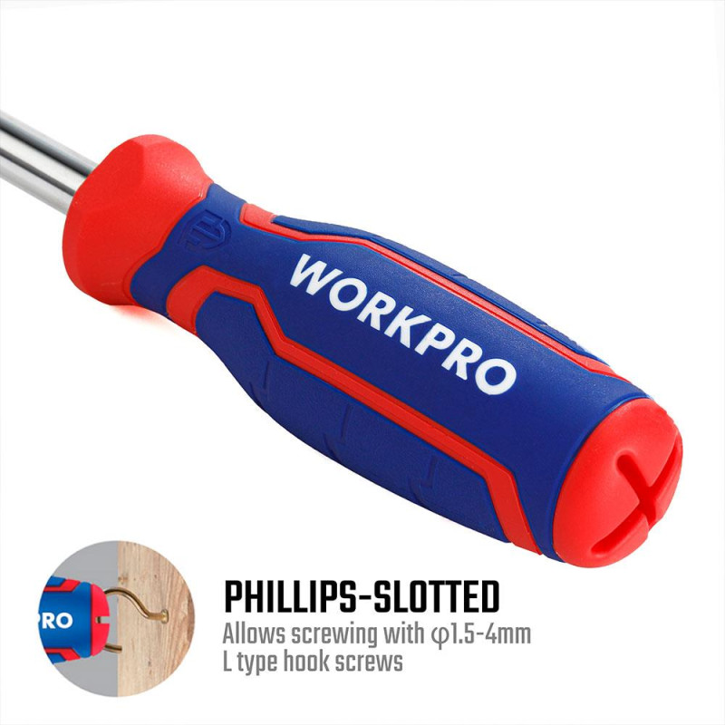 WORKPRO WP221046 6 IN 1 Profesyonel Çok Fonksli ionlu Değişken Uçlu Tornavida Seti