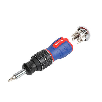 WORKPRO WP221071 6 IN 1 Profesyonel CR V Cırcırlı Manyetik Topaç Tornavida Seti