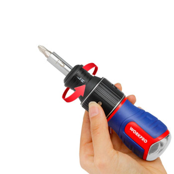 WORKPRO WP221071 6 IN 1 Profesyonel CR V Cırcırlı Manyetik Topaç Tornavida Seti