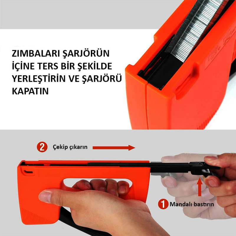 WORKPRO WP223001 6 10MM Mekanik Zımba Tabancası + 800 Adet Zımba