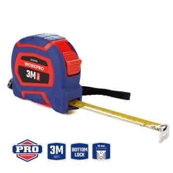 WORKPRO WP261008 3Mx16mm/10Ft. Naylon Kaplama Sarı Çelik Şerit Metre WORKPRO WP261008 3Mx16mm/10Ft. Naylon Kaplama Sarı Çelik Şerit Metre