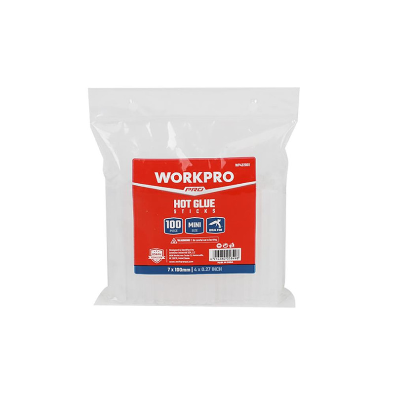 WORKPRO WP432001 7x100mm Sıcak Silikon Tabancası İçin 100 Adet Şeffaf Yedek Silikon/Mum WORKPRO WP432001 7x100mm Sıcak Silikon Tabancası İçin 100 Adet Şeffaf Yedek Silikon/Mum