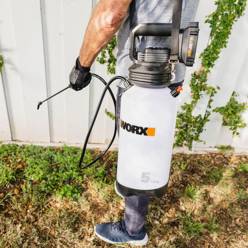 WORX WG829E 20Volt 2.0Ah. Li ion 5Lt. Omuz Askılı Basınçlı İlaçlama ve Dezenfektan Pompası