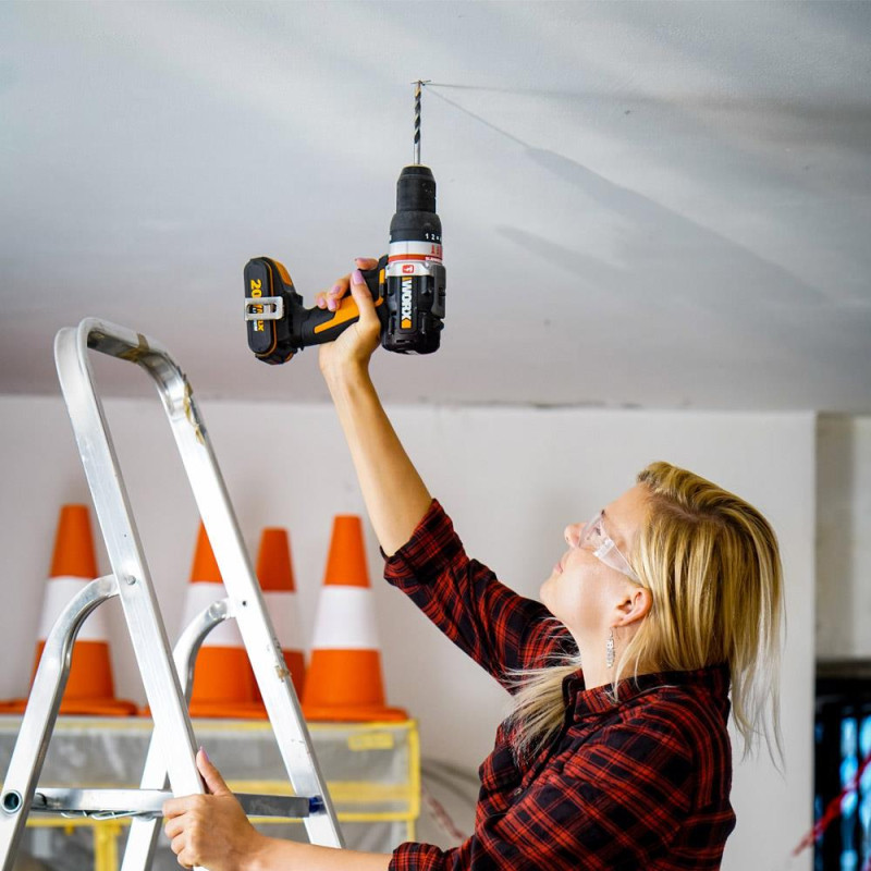 WORX WX JCR 20Volt/2.0Ah Li ion Çift Akülü Kömürsüz Profesyonel Darbeli Şarjlı Matkap