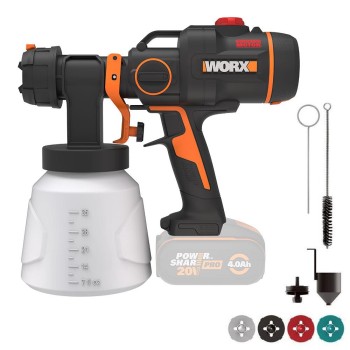 WORX WX020.9 20Volt Kömürsüz Devir Ayarlı Boya Tabancası + 4 Parça Yedek Nozul/Meme (Akü Dahil Değildir) WORX WX020.9 20Volt Kömürsüz Devir Ayarlı Boya Tabancası + 4 Parça Yedek Nozul/Meme (Akü Dahil Değildir)