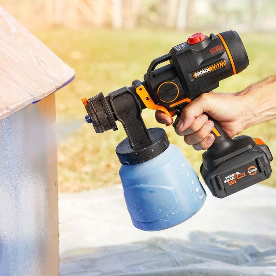 WORX WX020.9 20Volt Kömürsüz Devir Ayarlı Boya Tabancası + 4 Parça Yedek Nozul/Meme (Akü Dahil Değildir) WORX WX020.9 20Volt Kömürsüz Devir Ayarlı Boya Tabancası + 4 Parça Yedek Nozul/Meme (Akü Dahil Değildir)