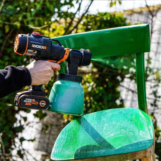 WORX WX020.9 20Volt Kömürsüz Devir Ayarlı Boya Tabancası + 4 Parça Yedek Nozul/Meme (Akü Dahil Değildir) WORX WX020.9 20Volt Kömürsüz Devir Ayarlı Boya Tabancası + 4 Parça Yedek Nozul/Meme (Akü Dahil Değildir)